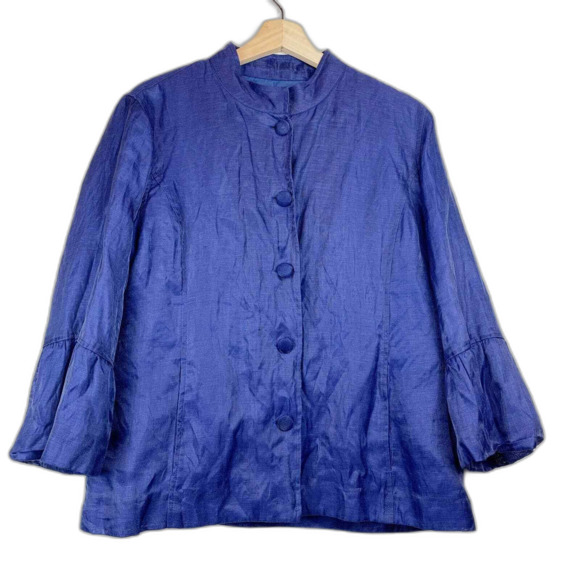 CHICO Linen Subtle Shine Karise Jacket Size Large 2 - Picture 1 of 7